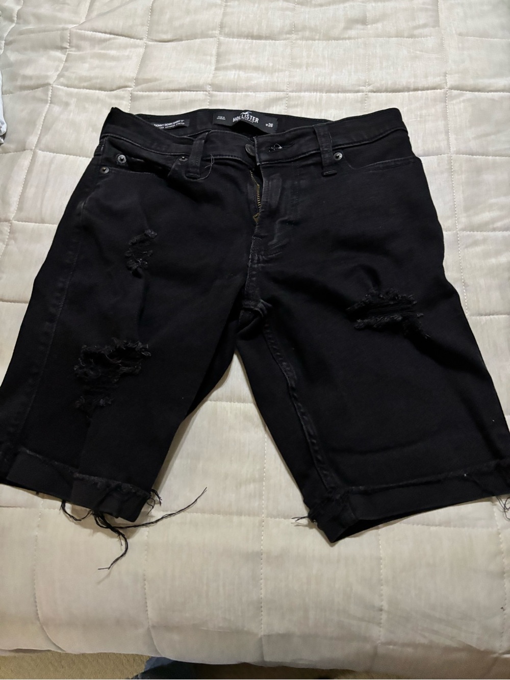Hollister Black Skinny Denim Shorts